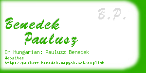 benedek paulusz business card